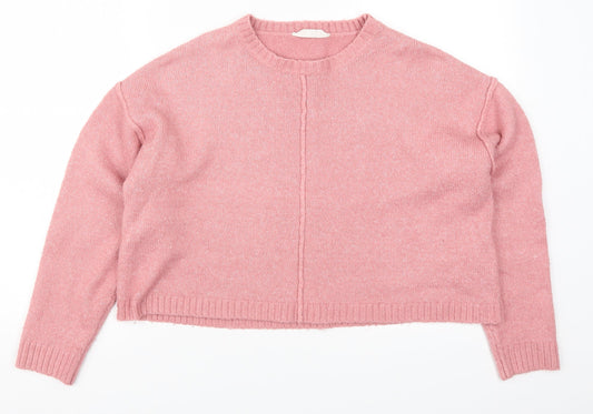 Matalan Girls Pink  Knit Pullover Jumper Size 15 Years