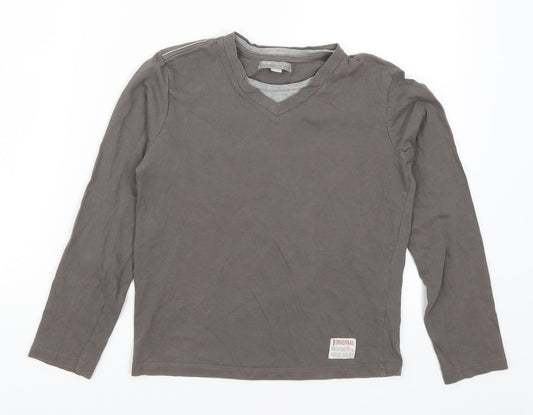 Pia Italia Boys Brown   Basic T-Shirt Size 8-9 Years