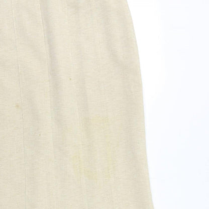 Frank Walder Womens Beige   Flare Skirt Size 10