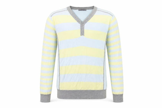 Cedarwood State Mens Blue Striped Knit Pullover Jumper Size M