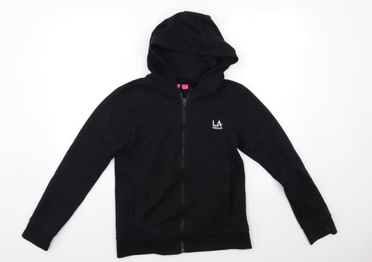 LA Gear Girls Black  Jacquard Full Zip Hoodie Size 12 Years