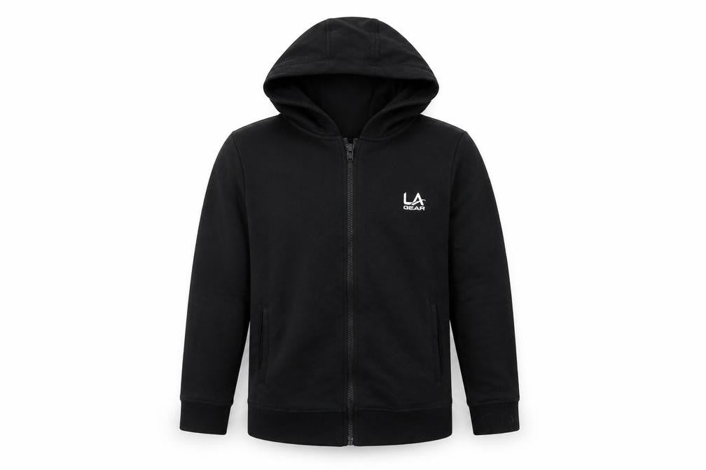 LA Gear Girls Black  Jacquard Full Zip Hoodie Size 12 Years