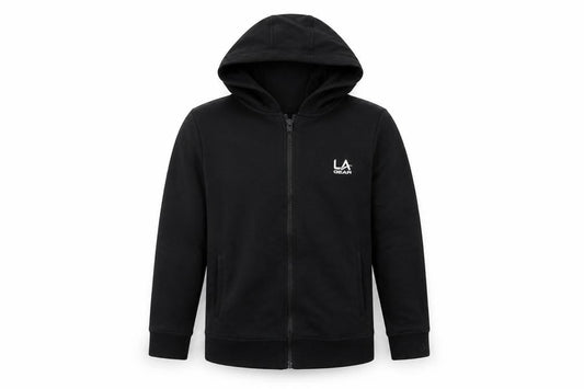 LA Gear Girls Black  Jacquard Full Zip Hoodie Size 12 Years