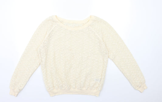 New Look Womens Beige   Pullover Sweatshirt Size M