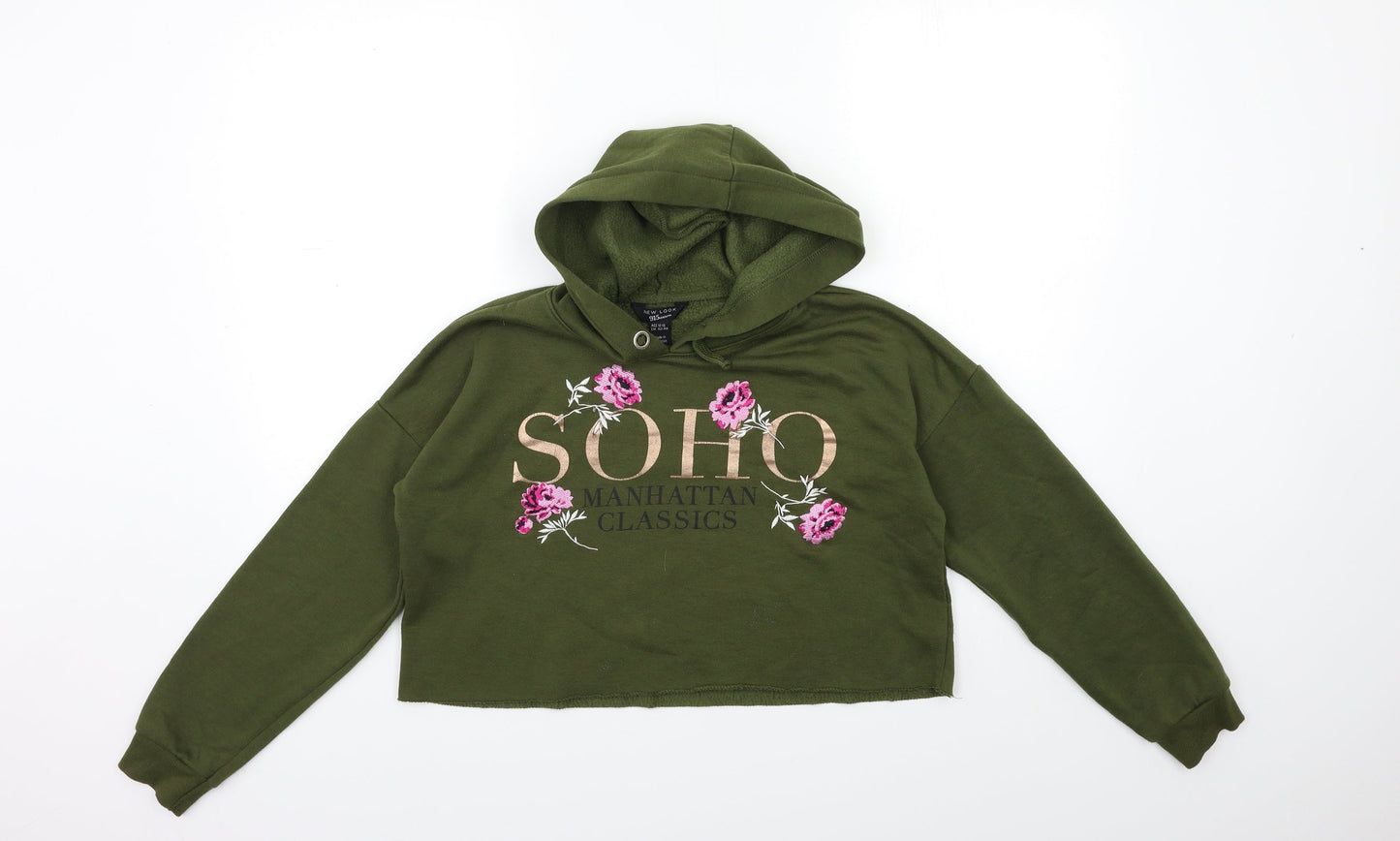 New Look Girls Green   Pullover Hoodie Size 12 Years