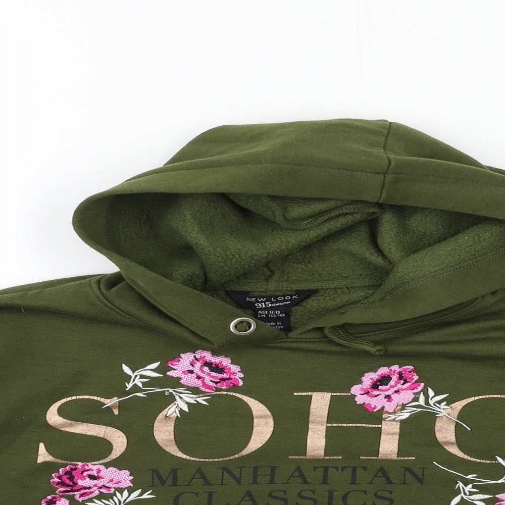 New Look Girls Green   Pullover Hoodie Size 12 Years