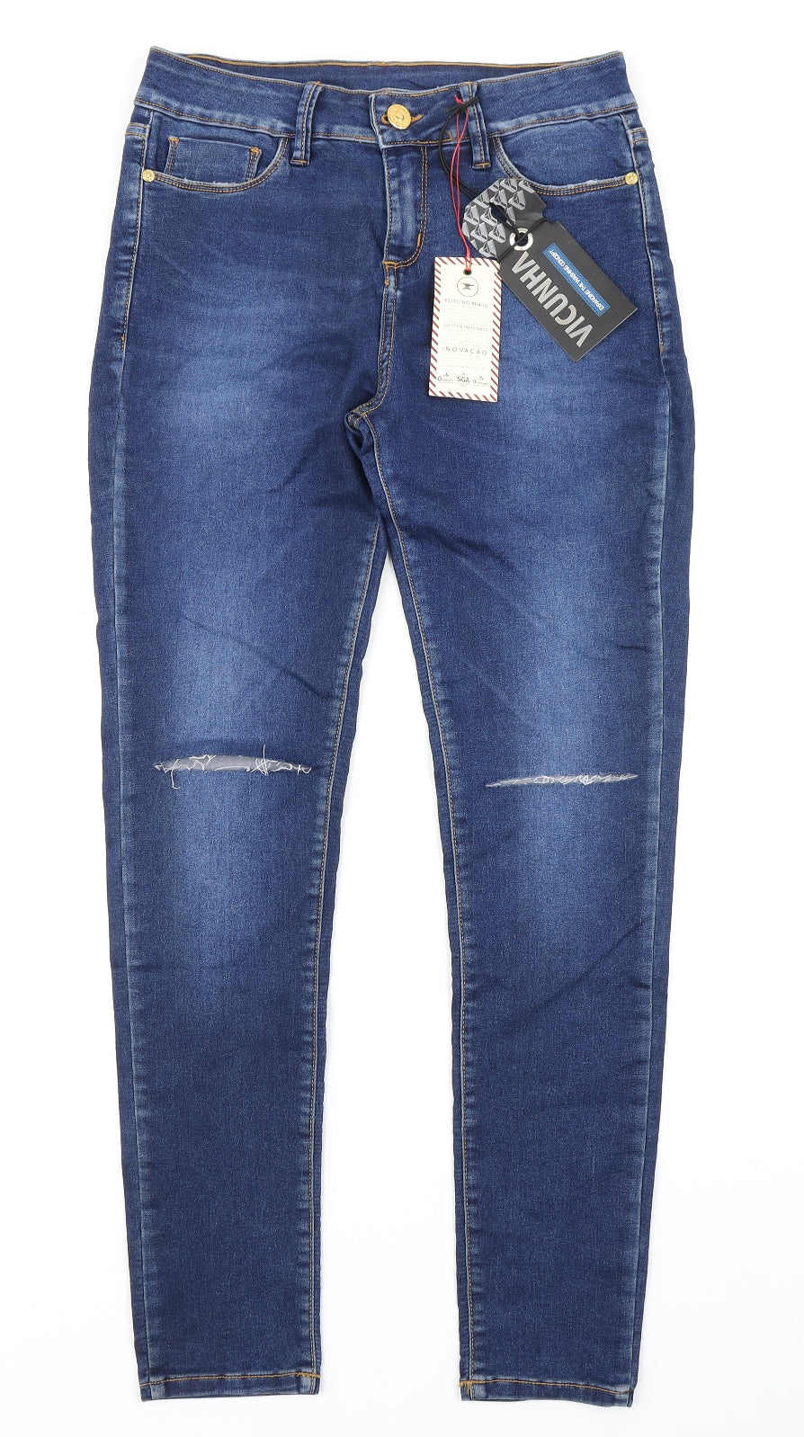 Vicunha Womens Blue  Denim Skinny Jeans Size 28 in L28 in