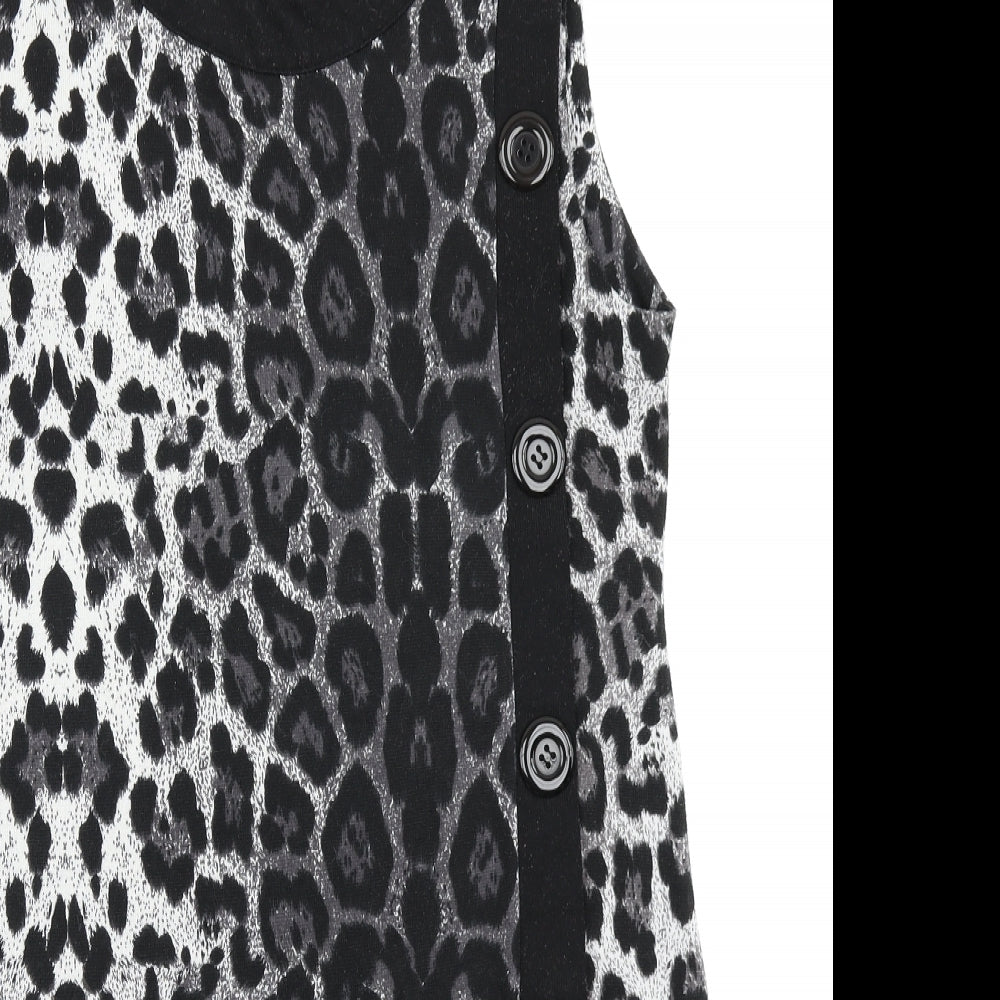 Mandi Womens Grey Animal Print  A-Line  Size 12