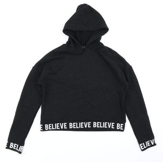 Primark Girls Black   Pullover Hoodie Size 11-12 Years