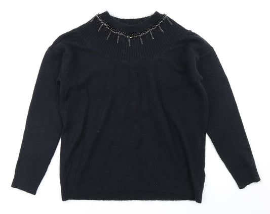 Dorothy Perkins Womens Black  Knit Pullover Jumper Size 18