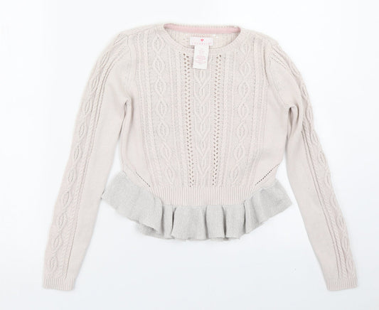 Lulurain Girls Pink  Knit Pullover Jumper Size 6 Years