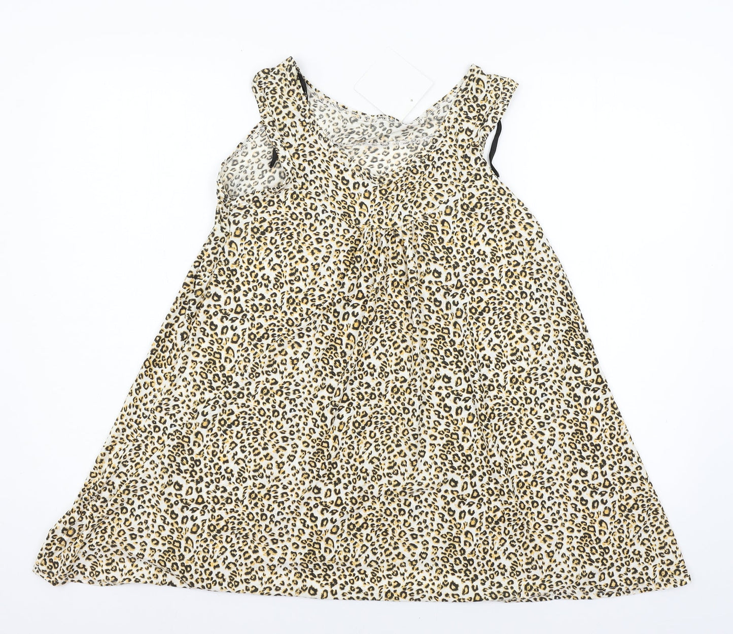 Preworn Womens Brown Animal Print  Basic Blouse Size 12