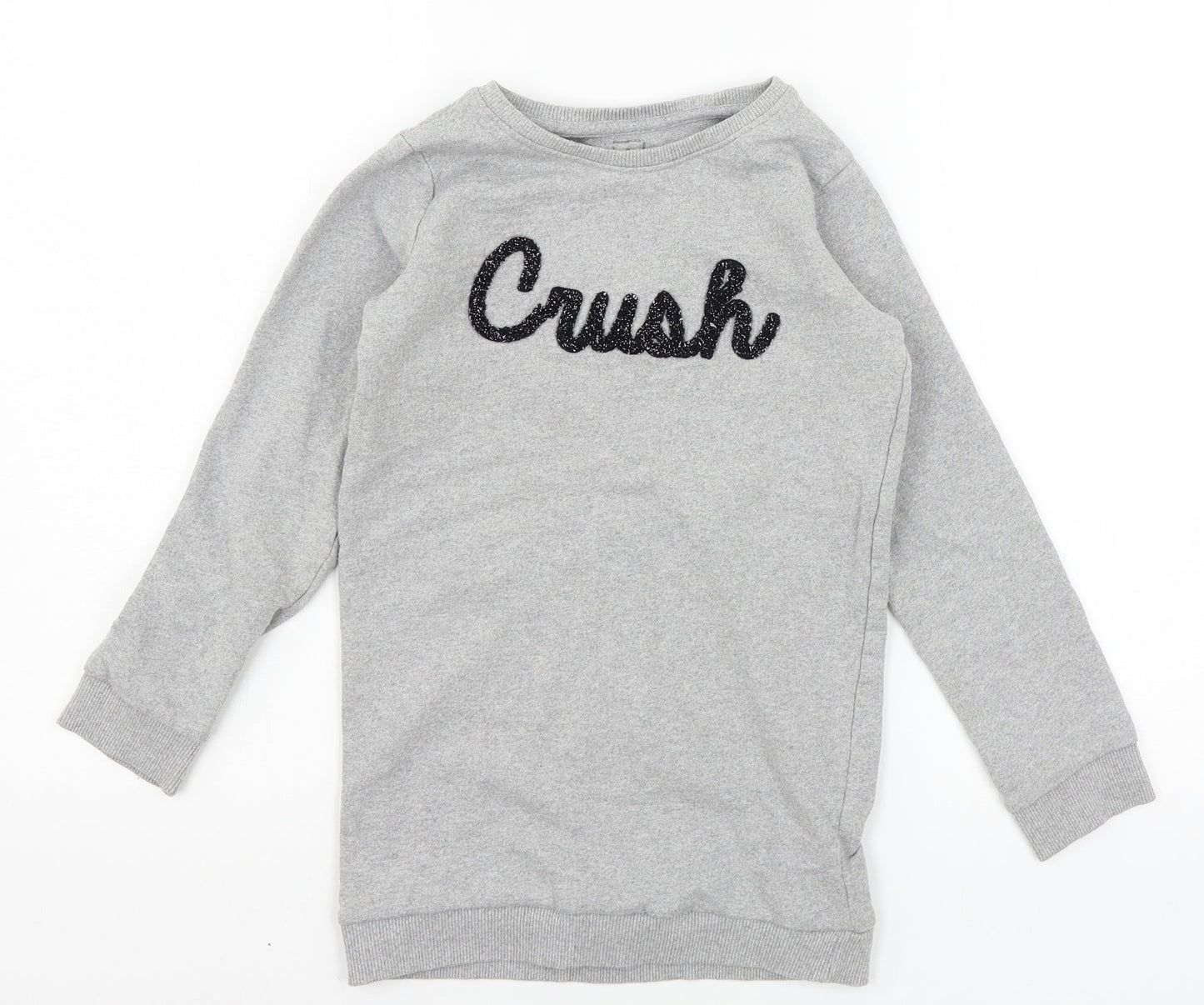 PEP & CO Girls Grey  Jersey Pullover Sweatshirt Size 8-9 Years  - Crush