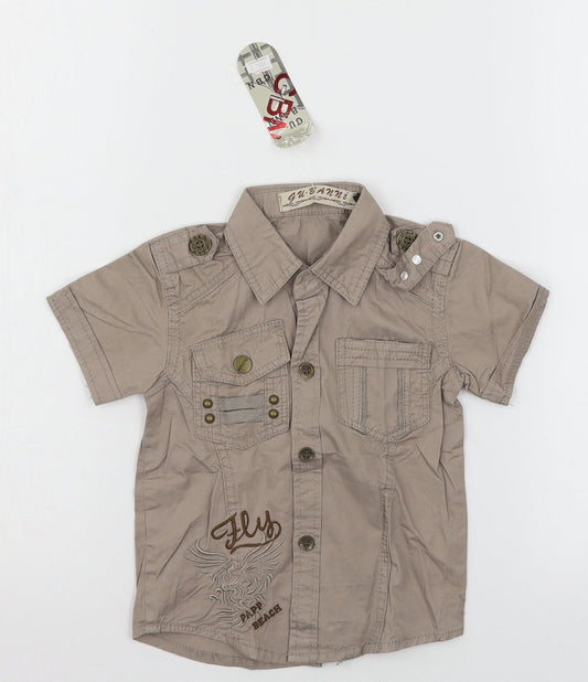 Gu. Banni Girls Brown   Basic Button-Up Size 2 Years