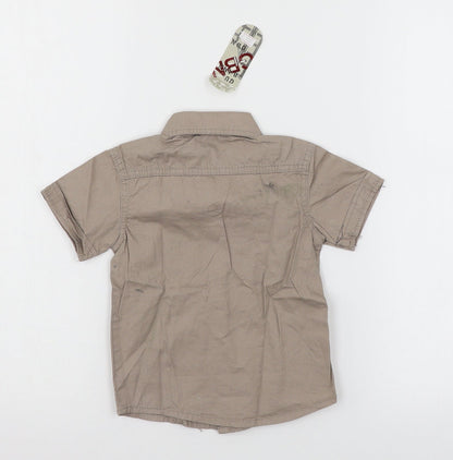 Back view of Gu. Banni girls’ brown basic button-up, size 2, years