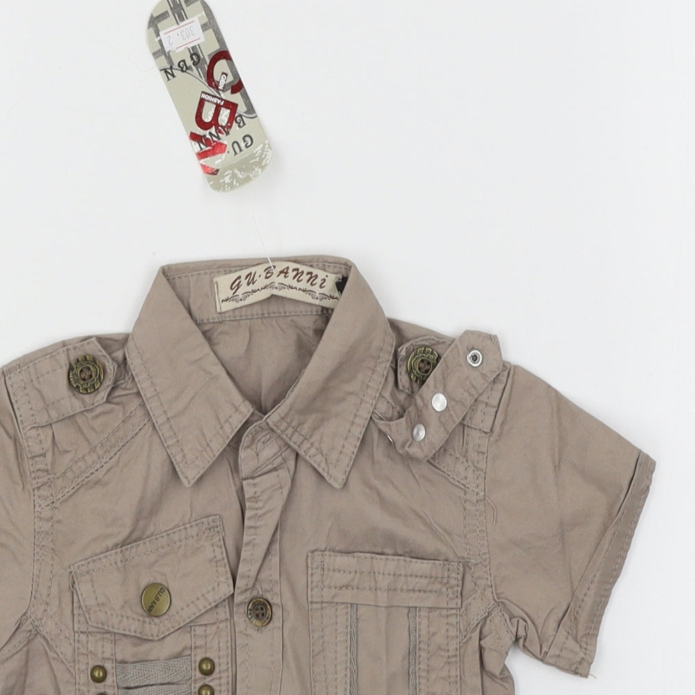 Gu. Banni Girls Brown   Basic Button-Up Size 2 Years