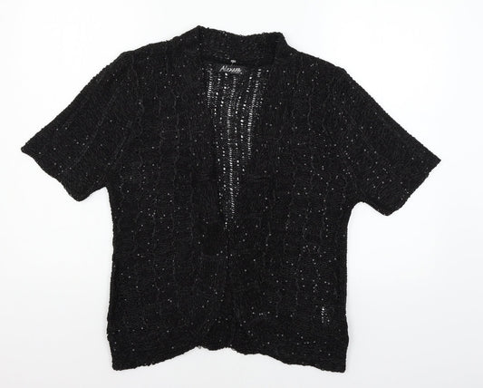 Alexara Womens Black  Knit Cape Jumper Size M