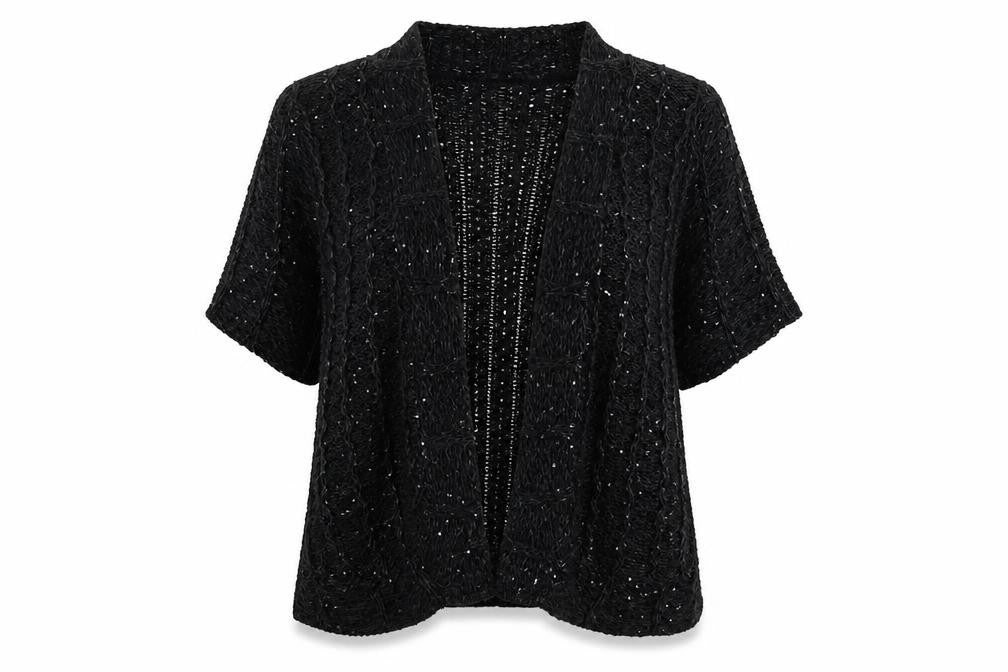 Alexara Womens Black  Knit Cape Jumper Size M