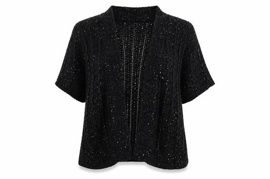 Alexara Womens Black  Knit Cape Jumper Size M