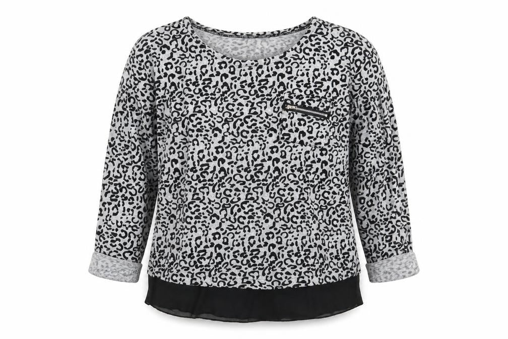 Stella Womens Grey Animal Print  Pullover Jumper Size 10