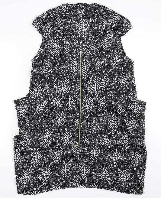 Yours Womens Black Polka Dot  Basic Blouse Size 10