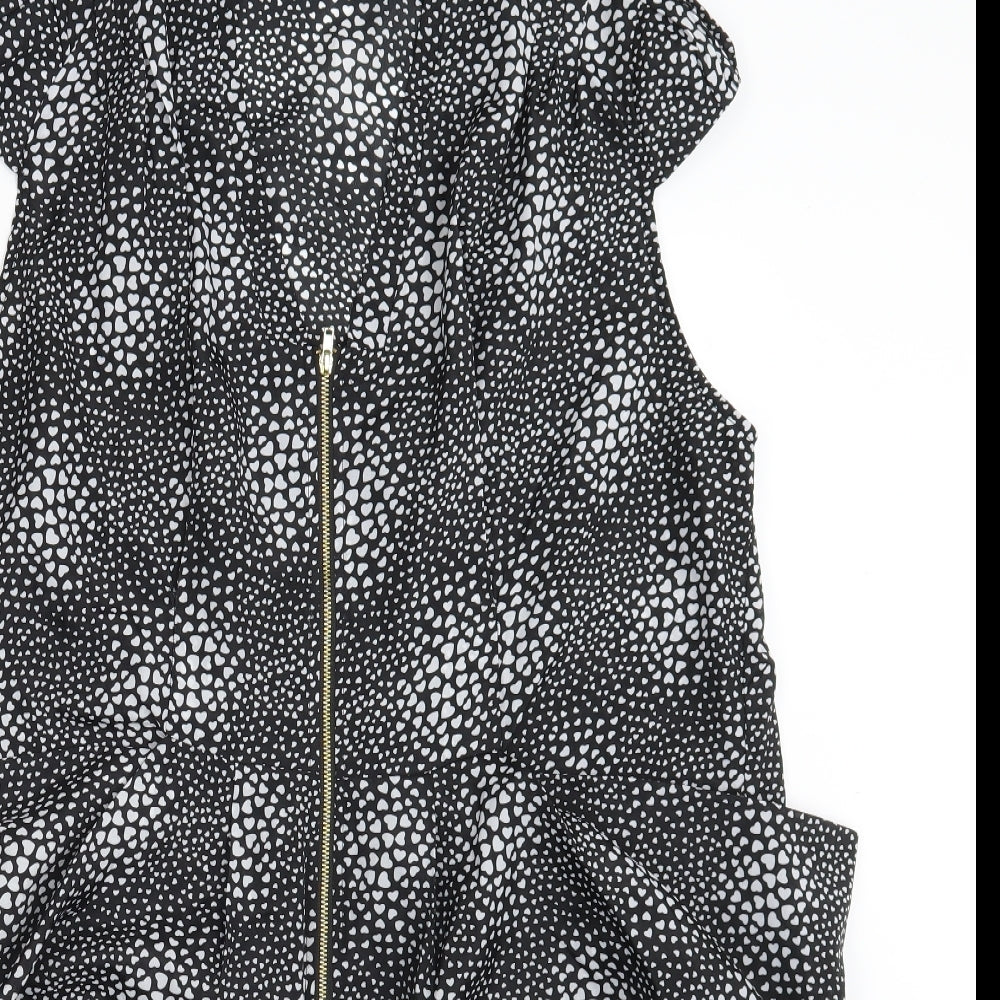 Yours Womens Black Polka Dot  Basic Blouse Size 10