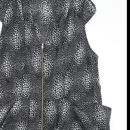 Yours Womens Black Polka Dot  Basic Blouse Size 10
