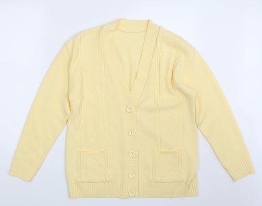 Preworn Womens Yellow Argyle/Diamond Knit Cape Jumper One Size