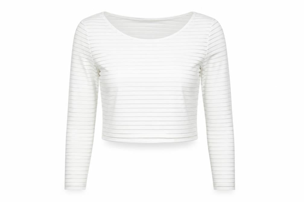 Divided Womens White   Cropped T-Shirt Size M