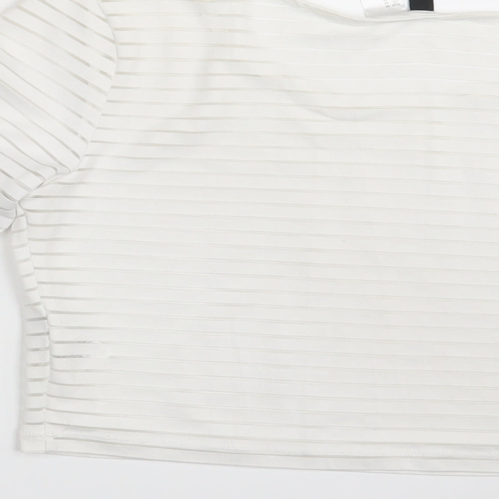 Divided Womens White   Cropped T-Shirt Size M
