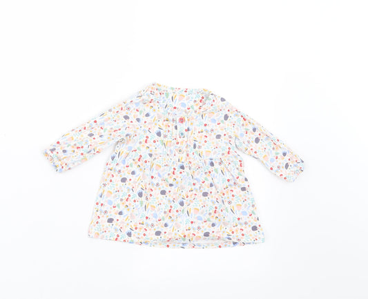 Marks and Spencer Girls White Floral  A-Line  Size 3-6 Months