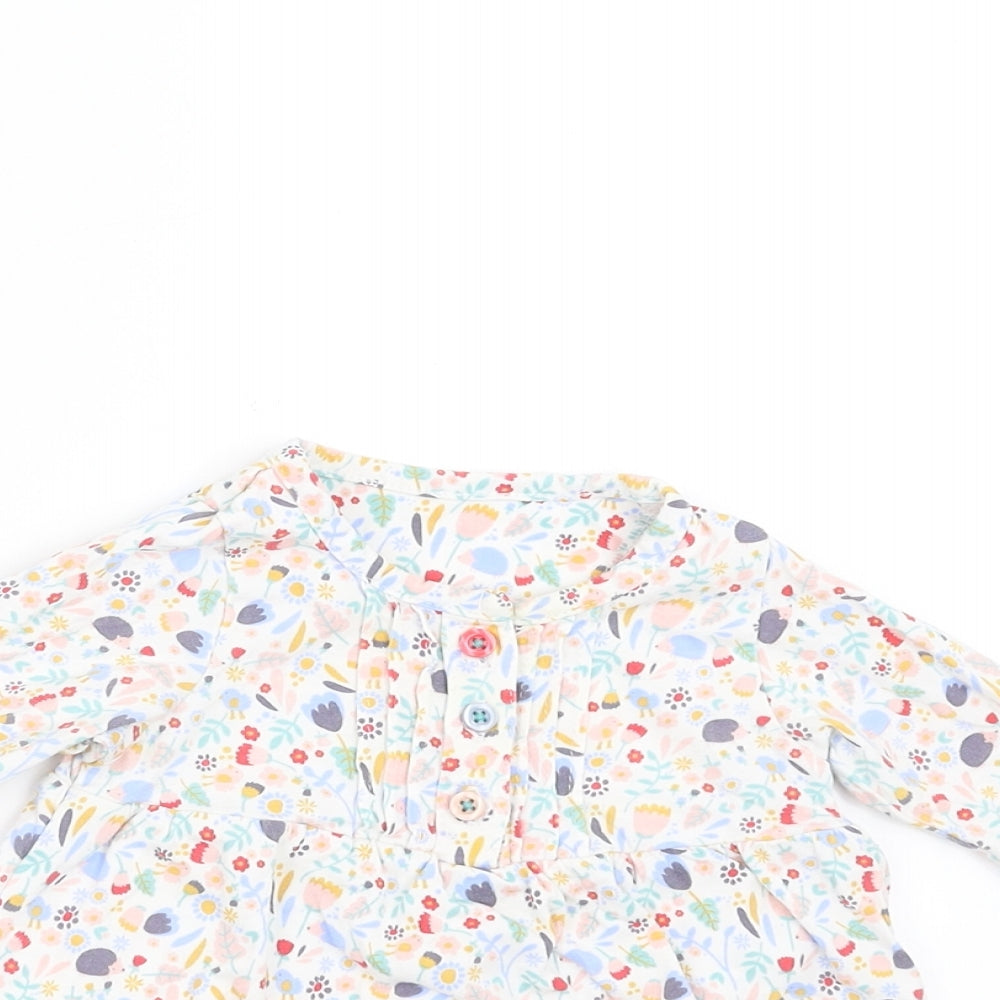 Marks and Spencer Girls White Floral  A-Line  Size 3-6 Months