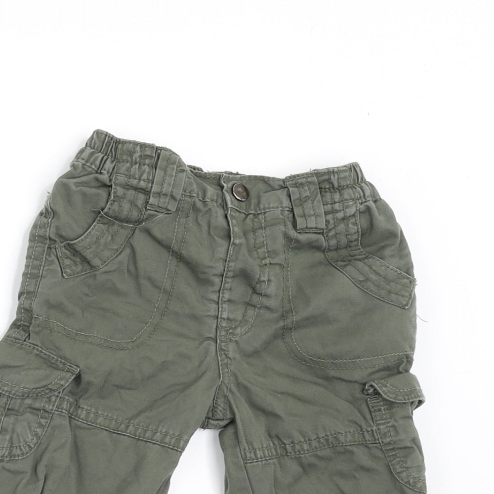 George Boys Green   Cargo Trousers Size 3-6 Months  - SIDE POCKETS