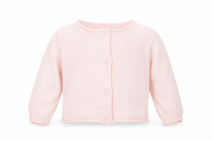 Front view of Gap girls’ pink cardigan jumper, size 6-9, months
