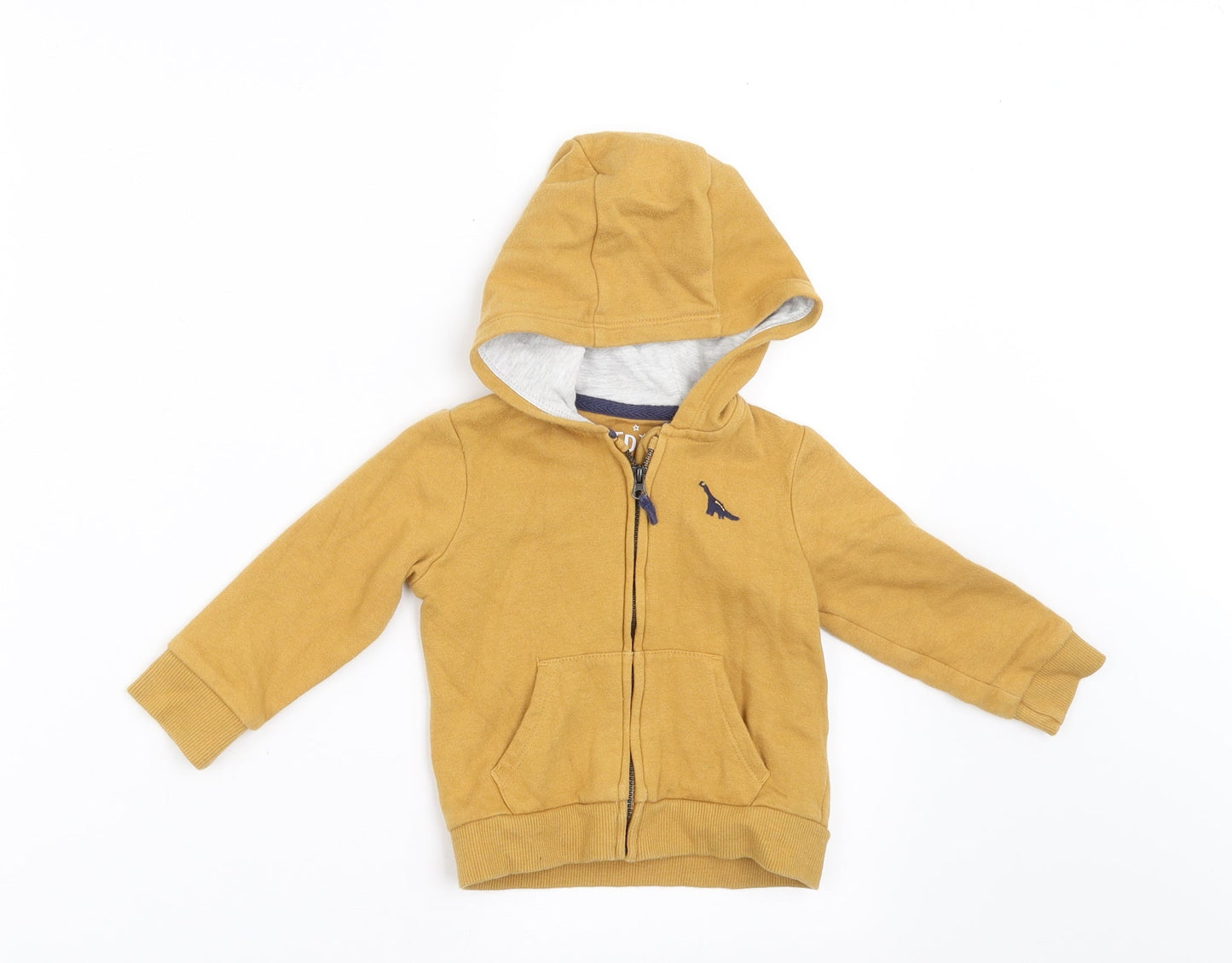 F&F Boys Yellow   Full Zip Jumper Size 6-9 Months  - dinasour