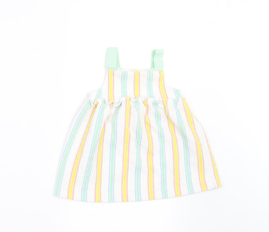 Zara Girls White Striped  A-Line  Size 3-6 Months