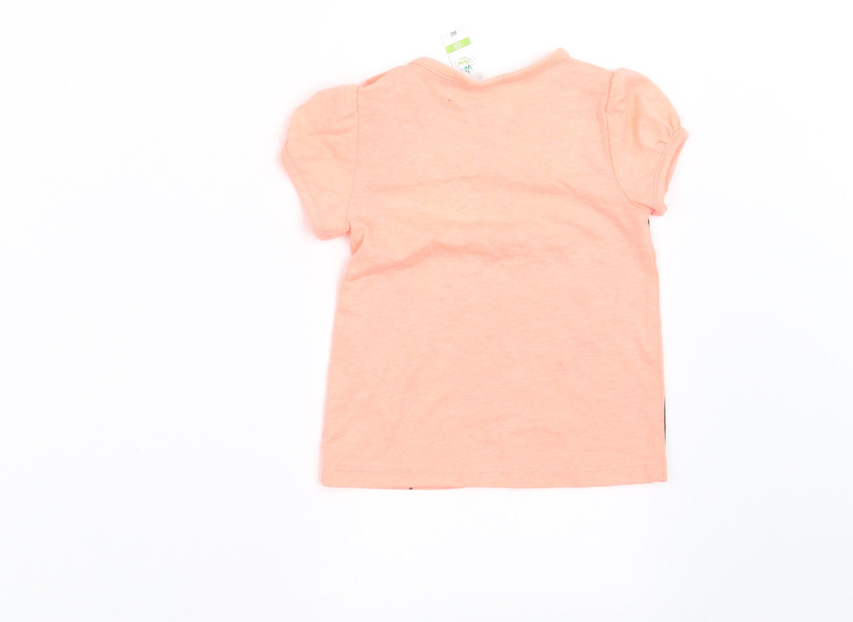 C&A Girls Orange   Basic T-Shirt Size 12 Months  - MINNIE MOUSE
