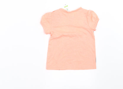 Back view of C&A girls’ orange basic t-shirt, size 12, months - minnie mouse
