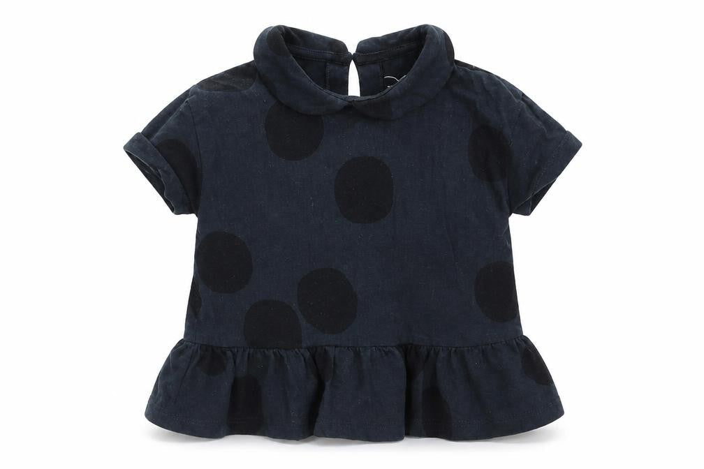 NEXT Girls Black Polka Dot  Basic T-Shirt Size 9-12 Months