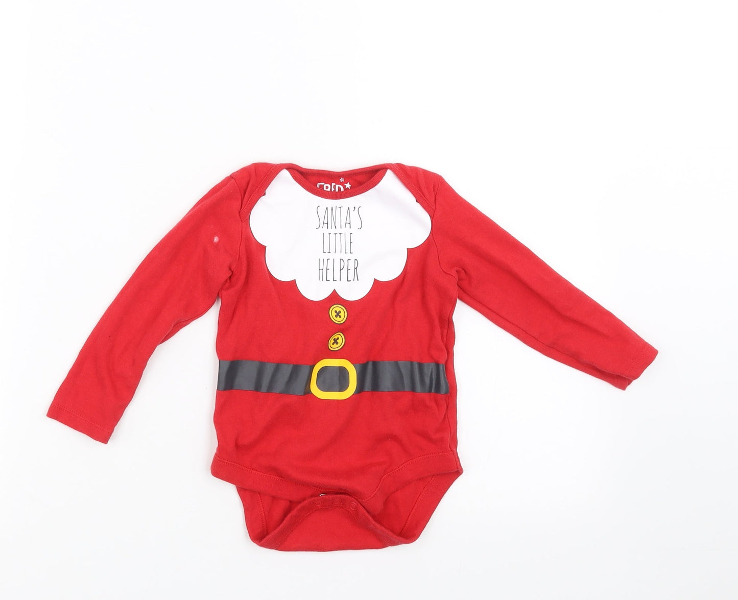 TU Baby Red   Basic T-Shirt Size 12-18 Months  - santa's little helper