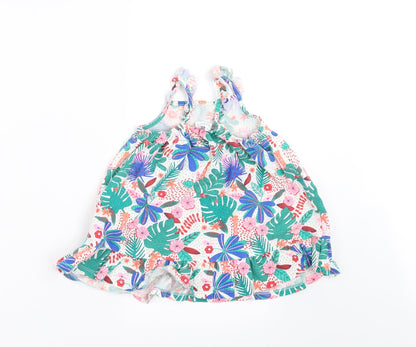 Back view of F&F girls’ white fair isle a-line, size 9-12, months