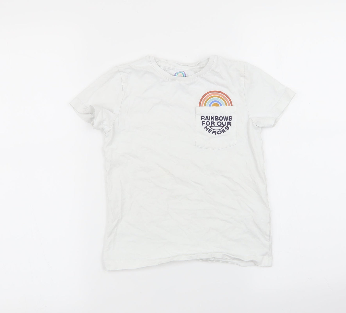 F&F Girls White   Basic T-Shirt Size 6-7 Years