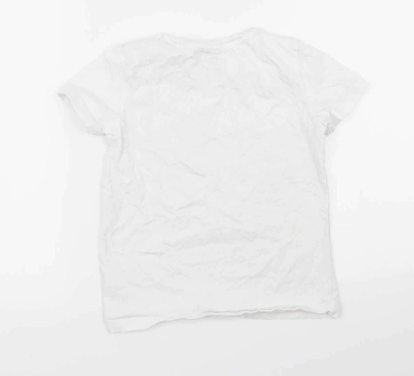 F&F Girls White   Basic T-Shirt Size 6-7 Years