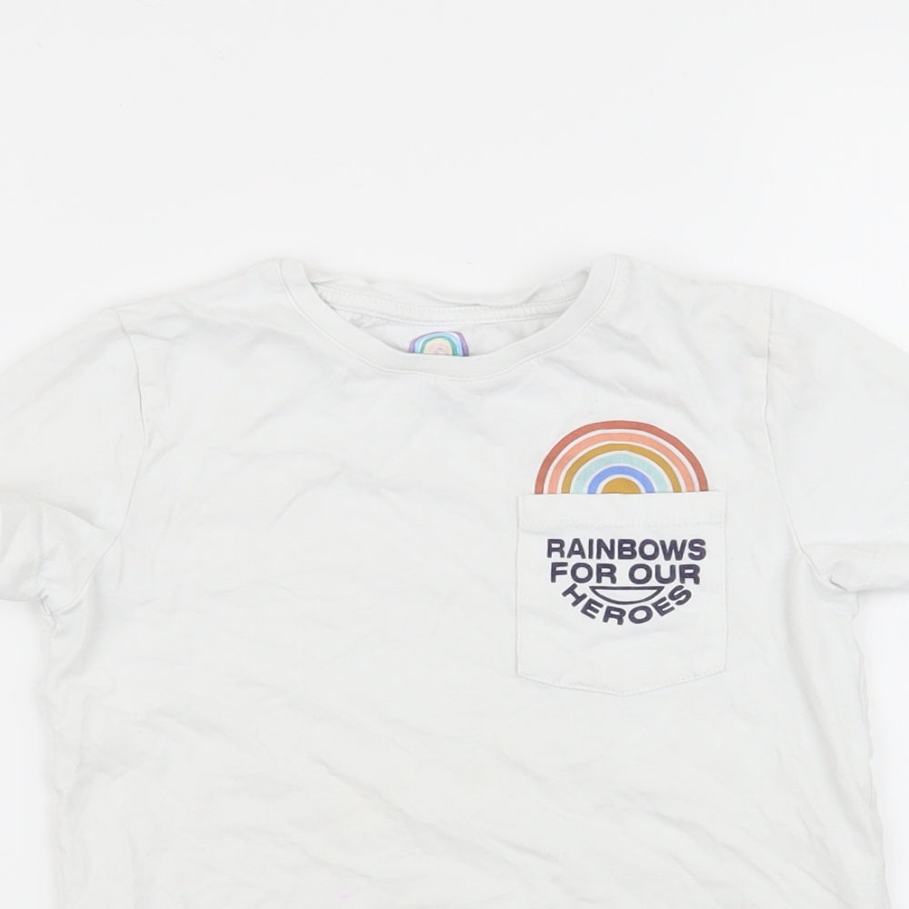 F&F Girls White   Basic T-Shirt Size 6-7 Years