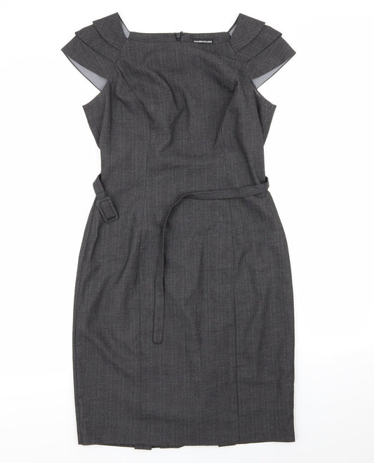 Warehouse Womens Grey   A-Line  Size 12