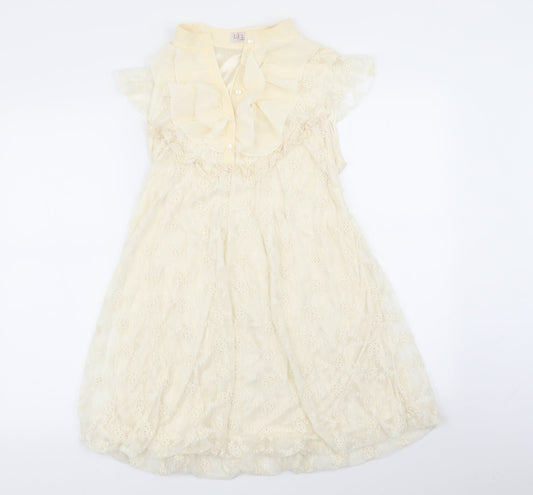 lily.j Girls Beige Geometric  Fit & Flare  Size M