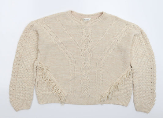 Marks and Spencer Womens Beige  Knit Pullover Jumper Size 14