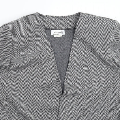 WEEKENDERS Womens Grey Herringbone  Jacket Blazer Size M
