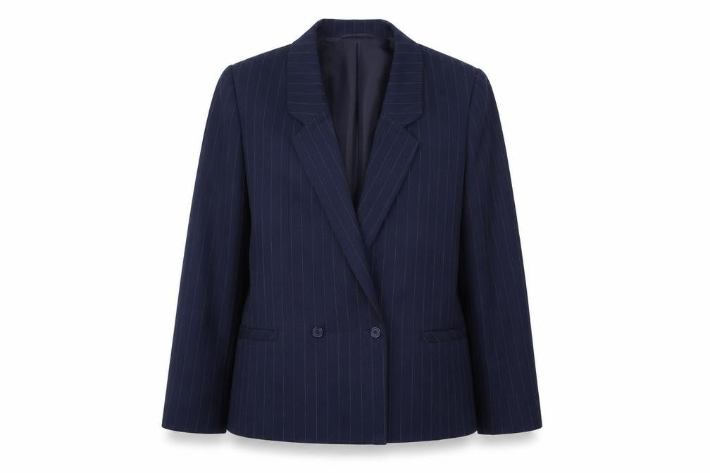 Preworn Womens Blue Striped  Jacket Blazer Size M