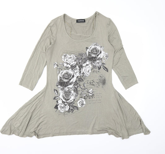 Femme Womens Brown   Basic T-Shirt Size 10